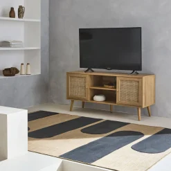 Móvel de TV escandinavo em vime, 120cm