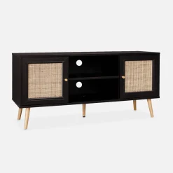 Móvel de TV escandinavo em vime, 120cm