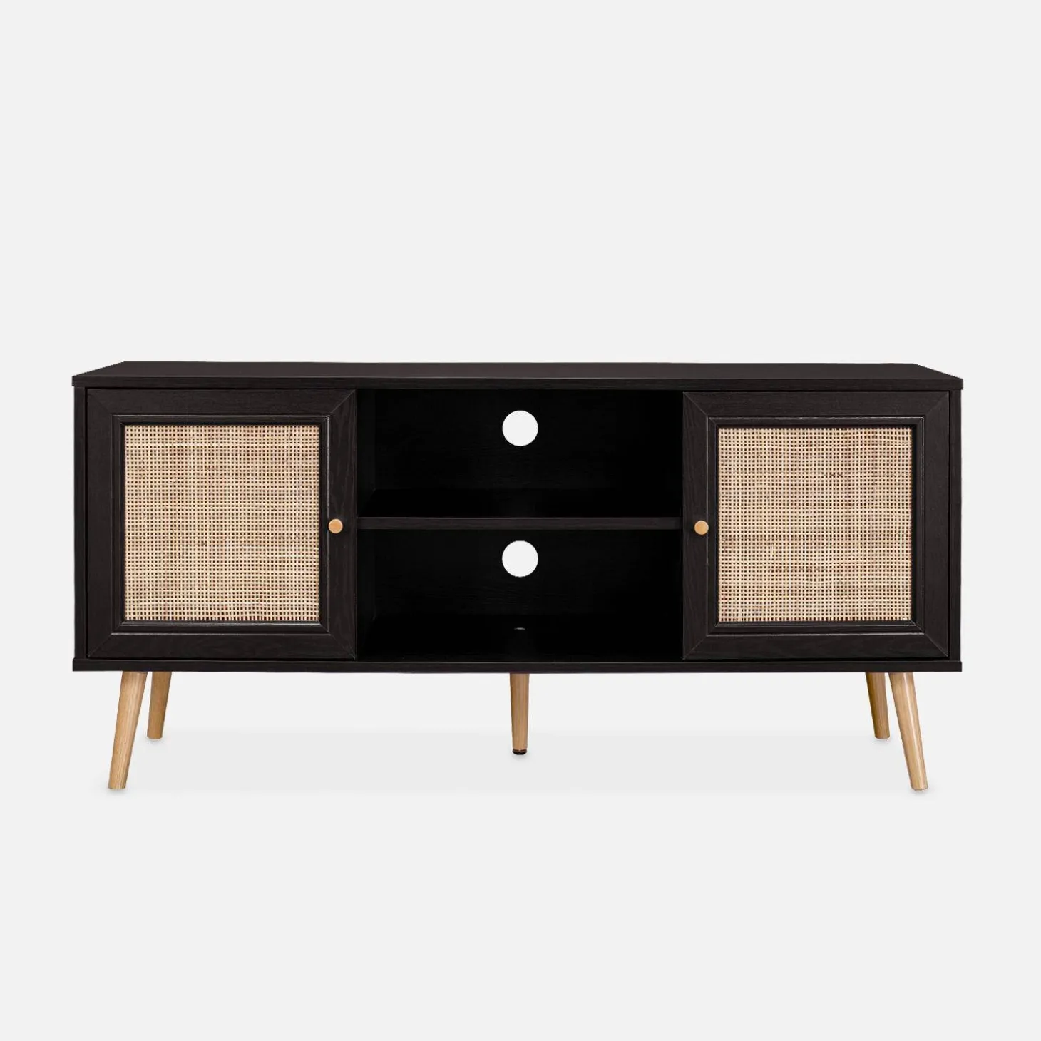 Móvel de TV escandinavo em vime, 120cm