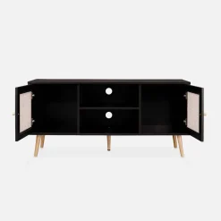 Móvel de TV escandinavo em vime, 120cm
