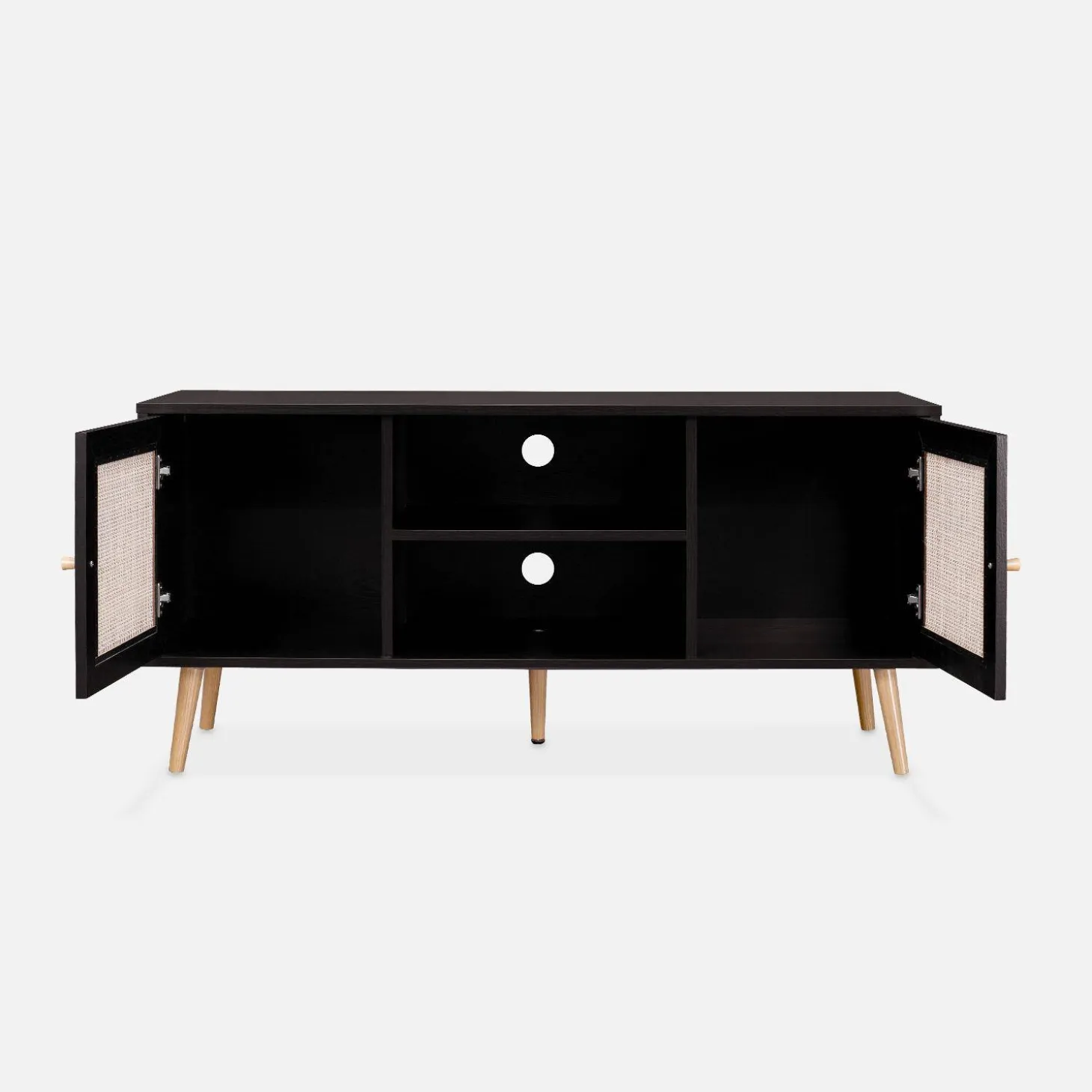 Móvel de TV escandinavo em vime, 120cm