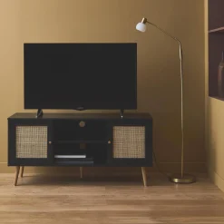 Móvel de TV escandinavo em vime, 120cm
