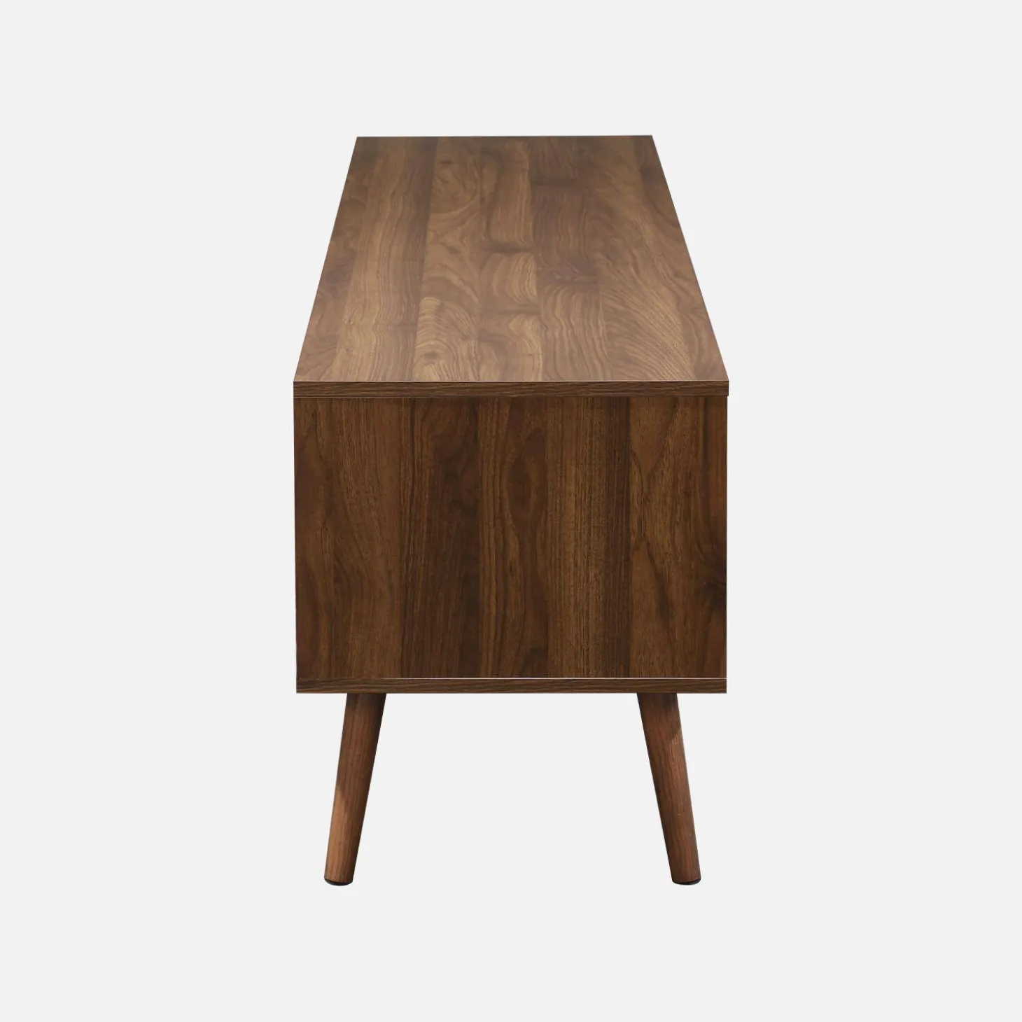 Móvel de TV estilo madeira nogueira de 2 portas, 160cm