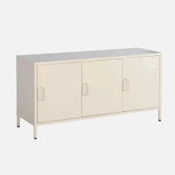 Móvel de TV industrial de metal com 3 portas, 120cm