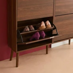 Móvel para sapatos efeito madeira 4 gavetas