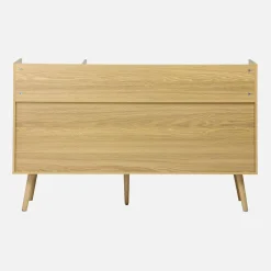 Móvel para vinil vintage com espaço para vinis e gira-discos, 130cm