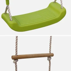 Parque infantil com escada e 2 baloiços