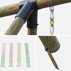Parque infantil com escada e 2 baloiços