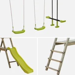 Parque infantil com escorrega e 2 baloiços