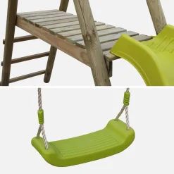 Parque infantil com escorrega e 2 baloiços