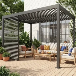 Persiana com lâminas ajustáveis 1.3m para pérgola bioclimática de alumínio