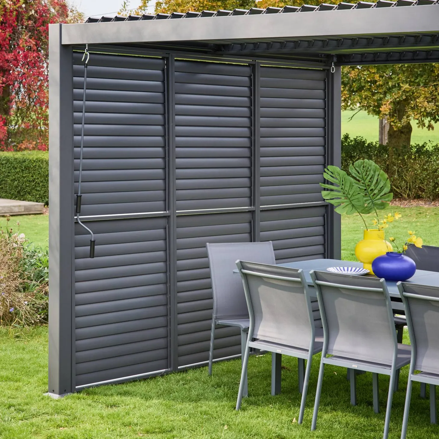 Persiana com lâminas ajustáveis 1m para pérgola bioclimática de alumínio