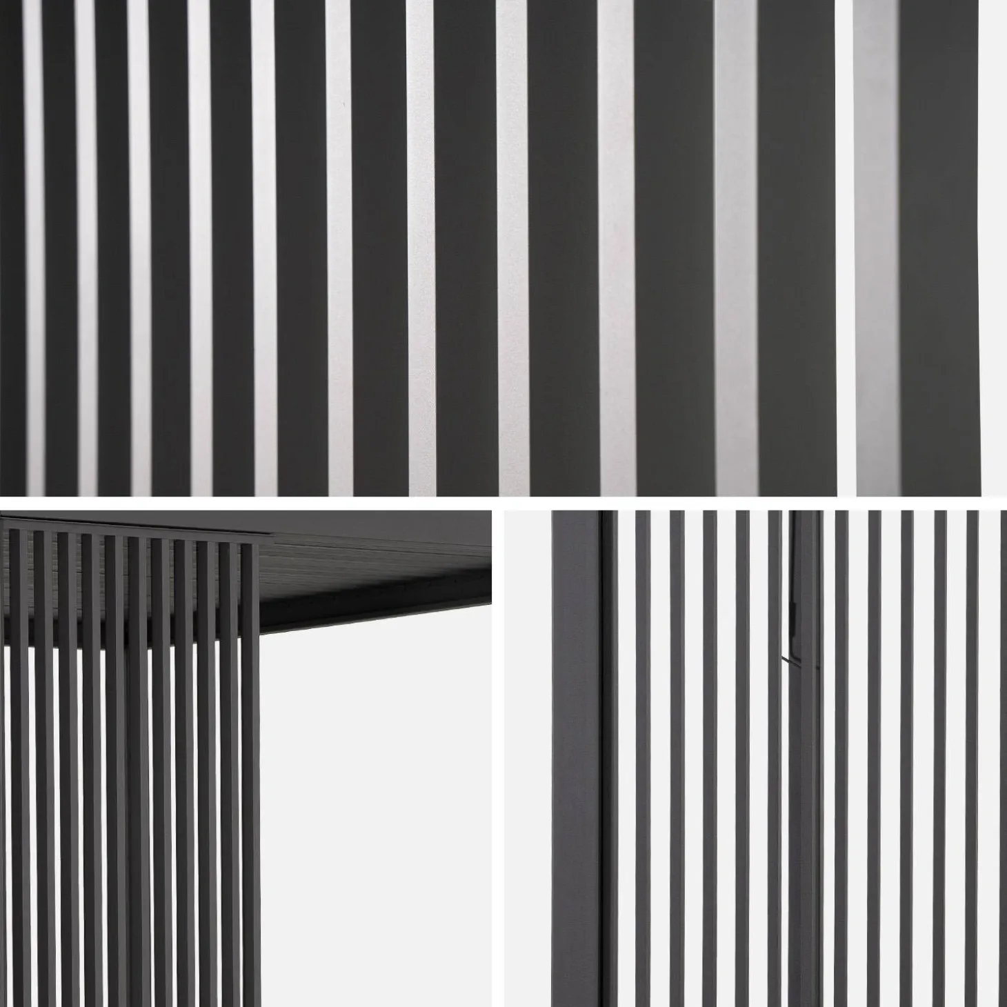 Persiana de aluminio vertical 1m para pérgola bioclimática 3x3m, 3x4m, 3x6m
