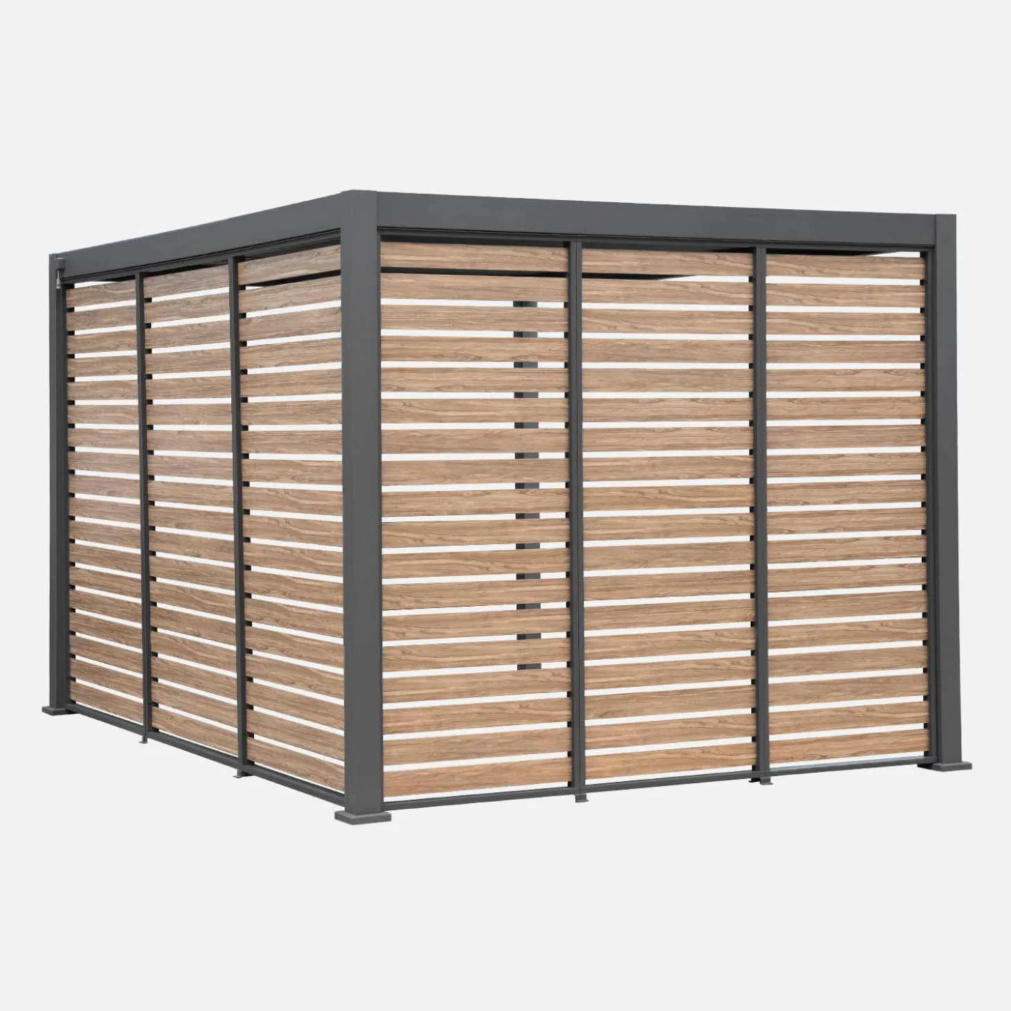 Persiana de alumínio horizontal 1.3m com efeito madeira para pérgola bioclimática