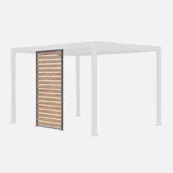 Persiana de alumínio horizontal 1.3m com efeito madeira para pérgola bioclimática