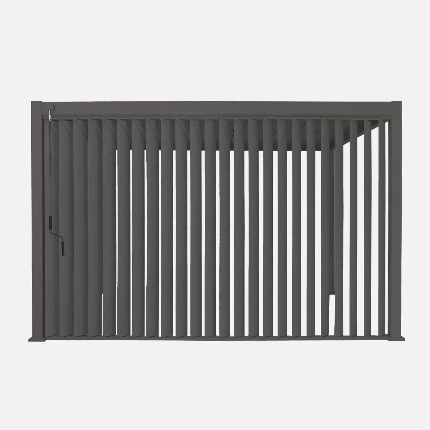 Persianas verticais com lâminas ajustáveis para pérgola bioclimática de alumínio 4m