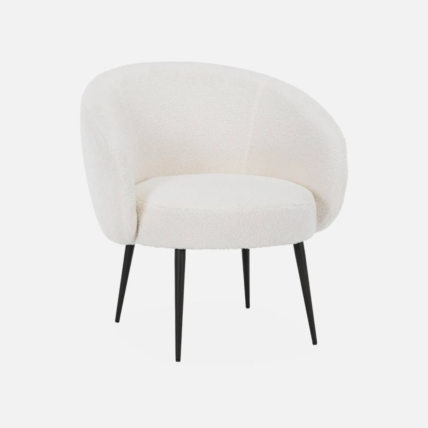 Poltrona aconchegante com design de metal e cachos
