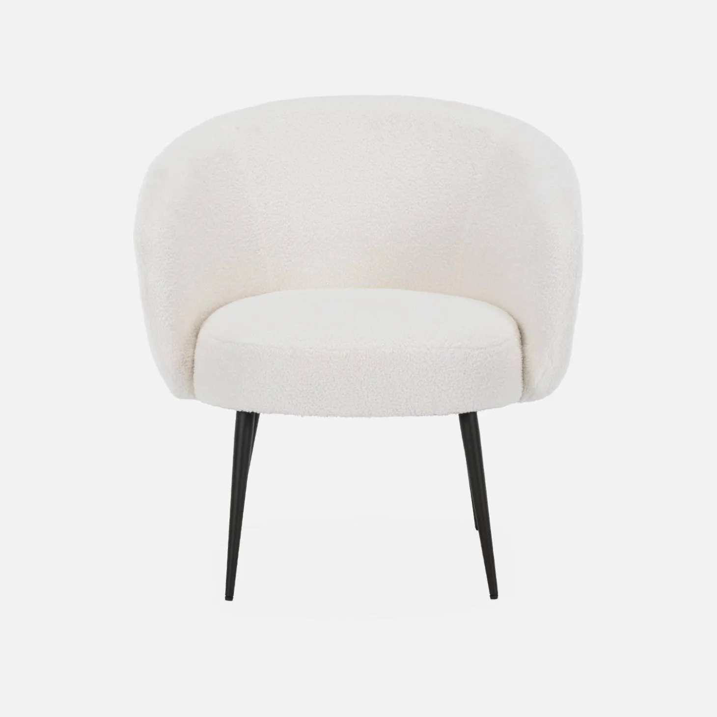 Poltrona aconchegante com design de metal e cachos