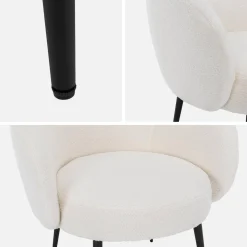 Poltrona aconchegante com design de metal e cachos