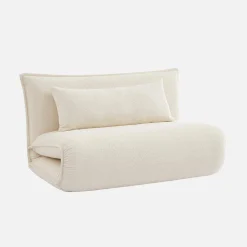 Poltrona cama em tecido bouclé, 2 lugares