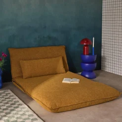 Poltrona cama em tecido bouclé, 2 lugares