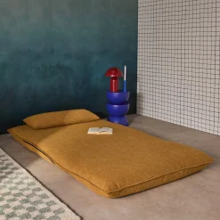 Poltrona cama em tecido bouclé, 2 lugares