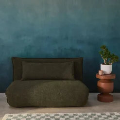 Poltrona cama em tecido bouclé, 2 lugares