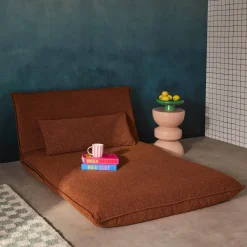 Poltrona cama em tecido bouclé, 2 lugares