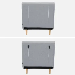 Poltrona cama em tecido simples com base em madeira