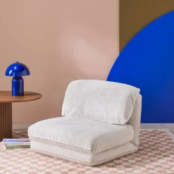 Poltrona cama em veludo canelado grosso