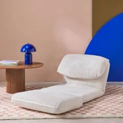 Poltrona cama em veludo canelado grosso