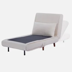 Poltrona convertível boucle base de madeira, 1 lugar