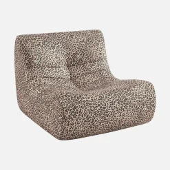 Poltrona de tecido leopardo, 1 lugar