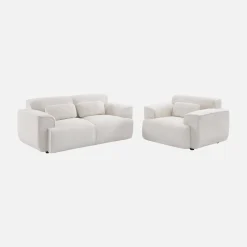 Poltrona de uma lugar em tecido boucle