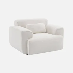 Poltrona de uma lugar em tecido boucle