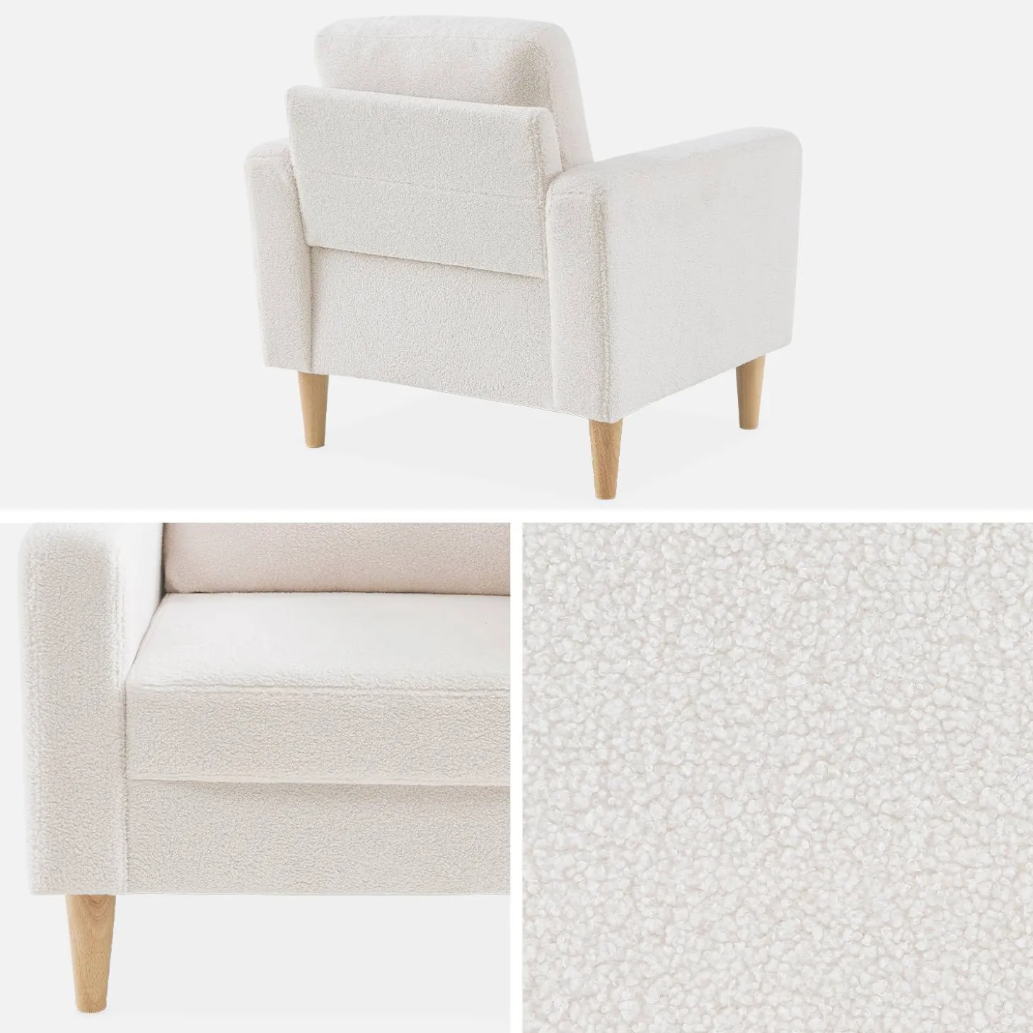 Poltrona em boucle escandinavo
