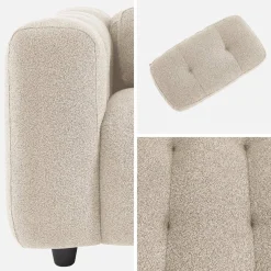 Poltrona em tecido boucle texturado, 1 lugar