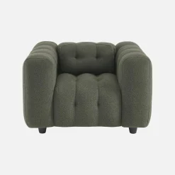 Poltrona em tecido boucle texturado, 1 lugar