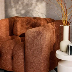 Poltrona em tecido boucle texturado, 1 lugar
