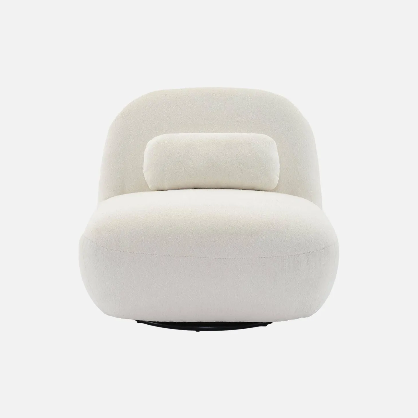 Poltrona giratório 360º em tecido boucle texturado