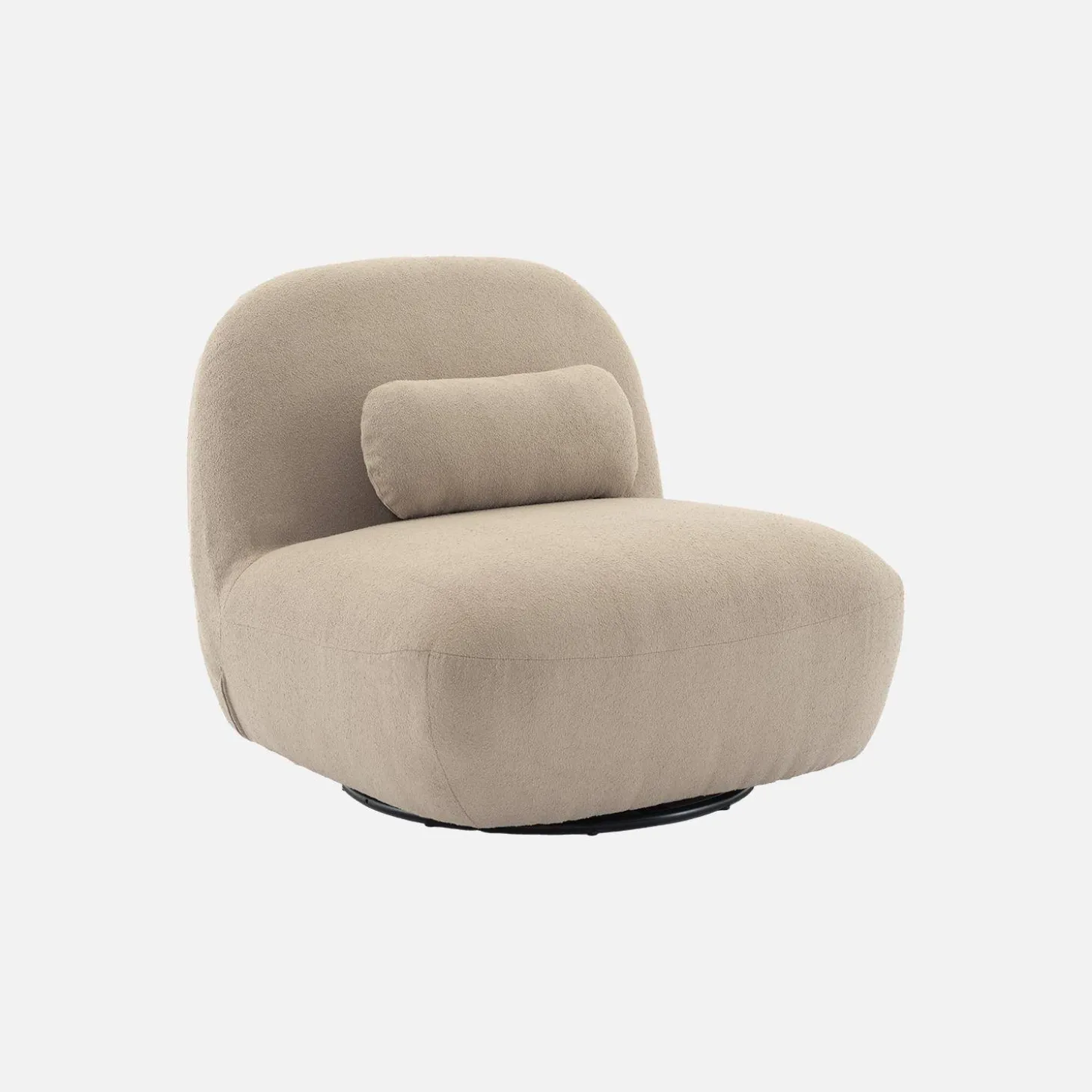 Poltrona giratório 360º em tecido boucle texturado