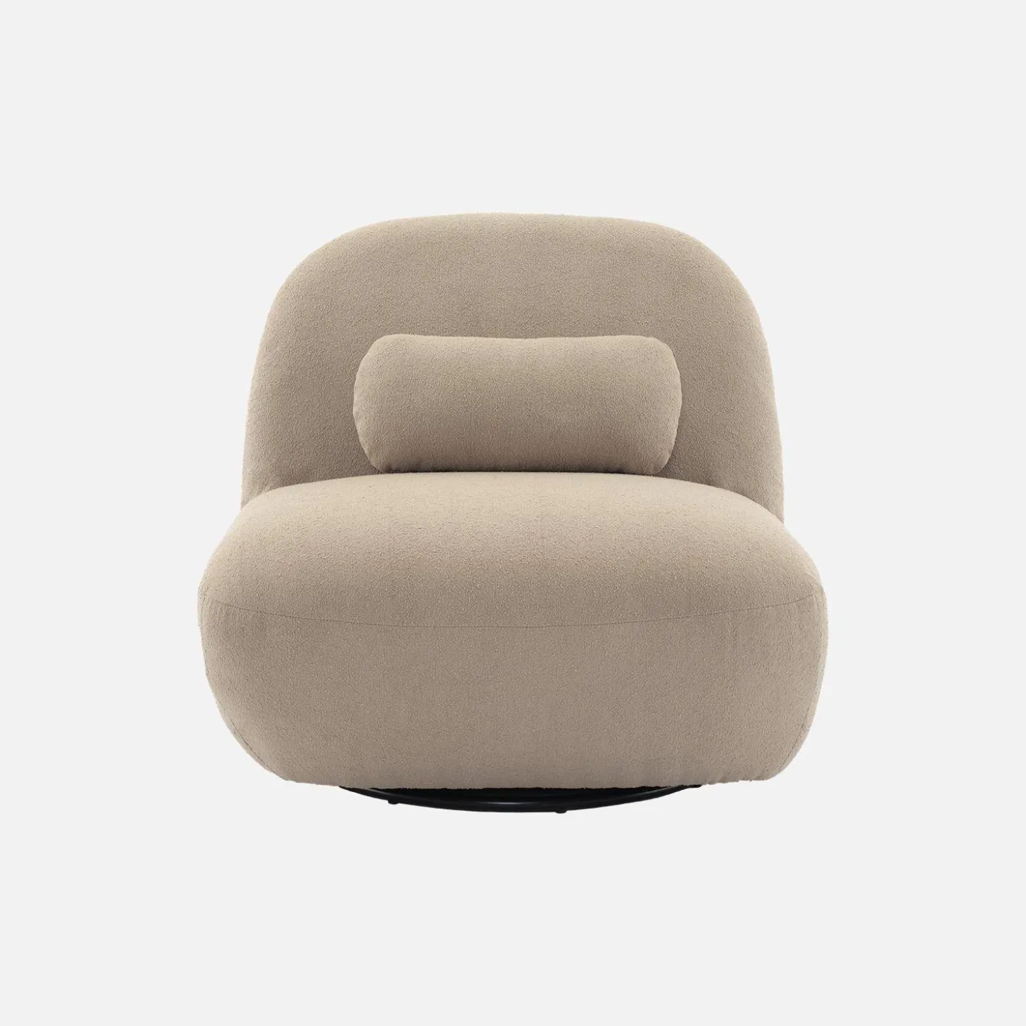 Poltrona giratório 360º em tecido boucle texturado