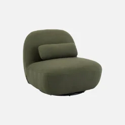 Poltrona giratório 360º em tecido boucle texturado