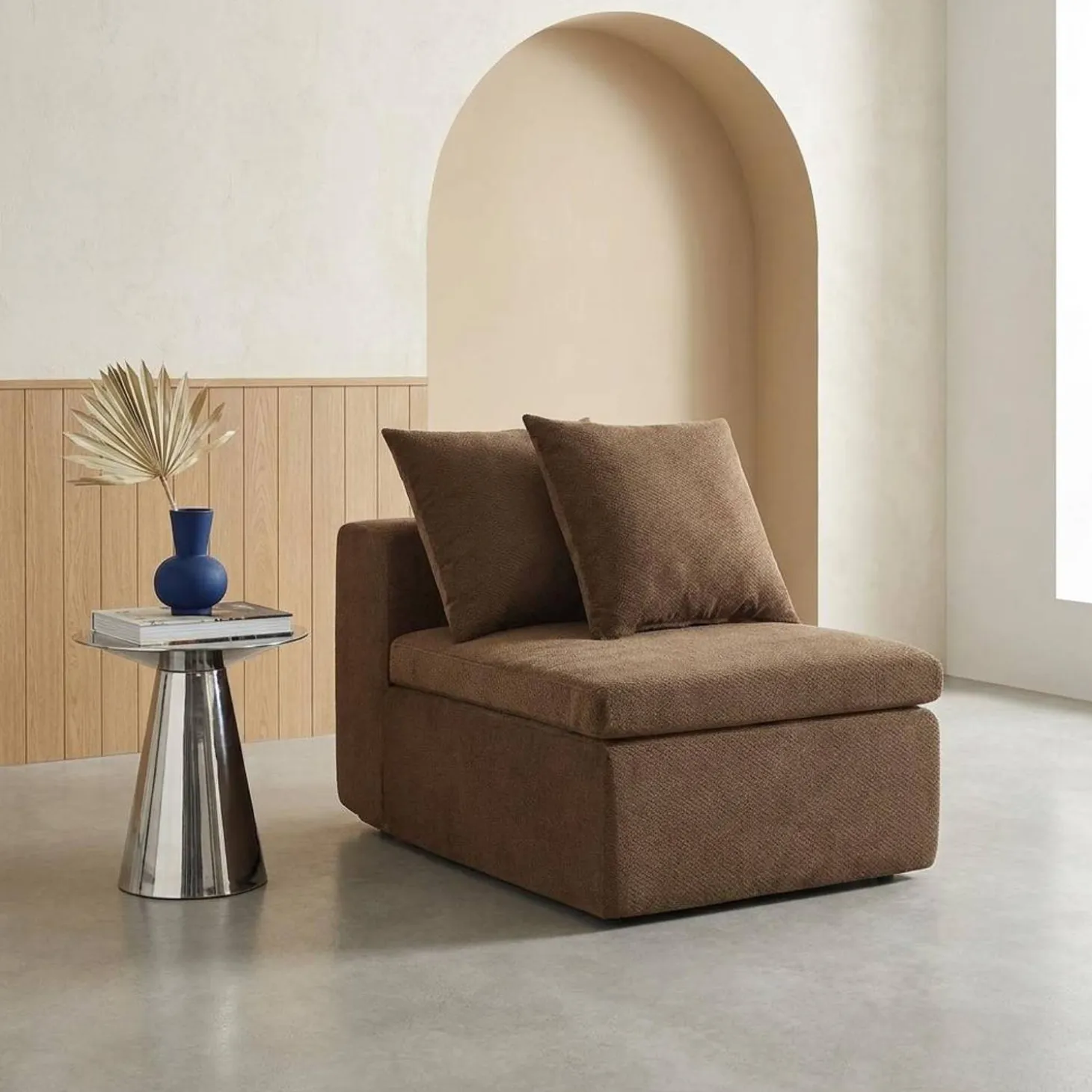 Poltrona para sofá modular em tecido chenille