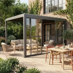 Porta de correr em vidro de policarbonato para a pérgola Triomphe, 4m