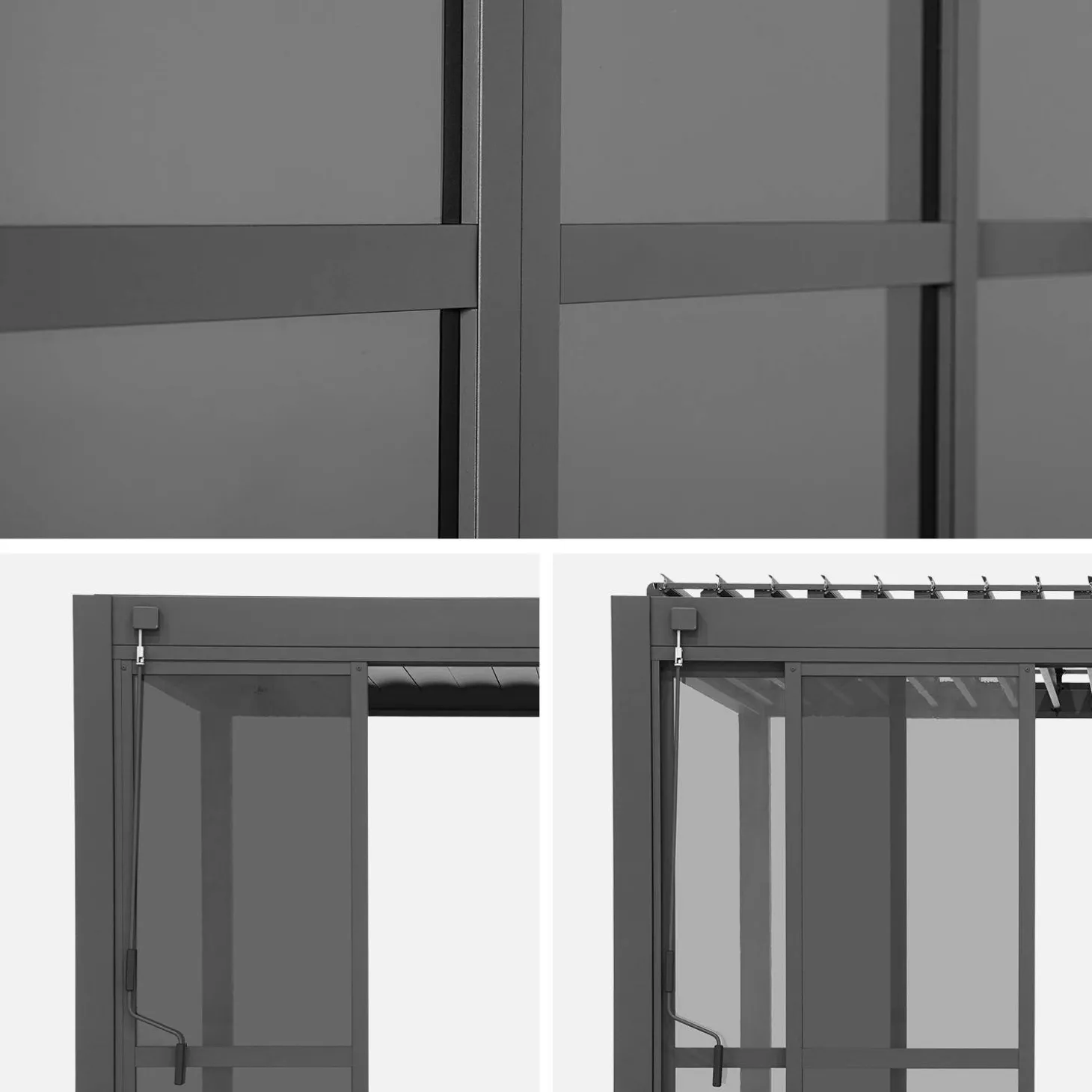 Portas de correr em vidro de policarbonato para a pérgola Triomphe, 3m