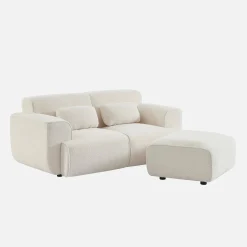 Pouf, apoio para os pés para sofá bouclede 2 lugares