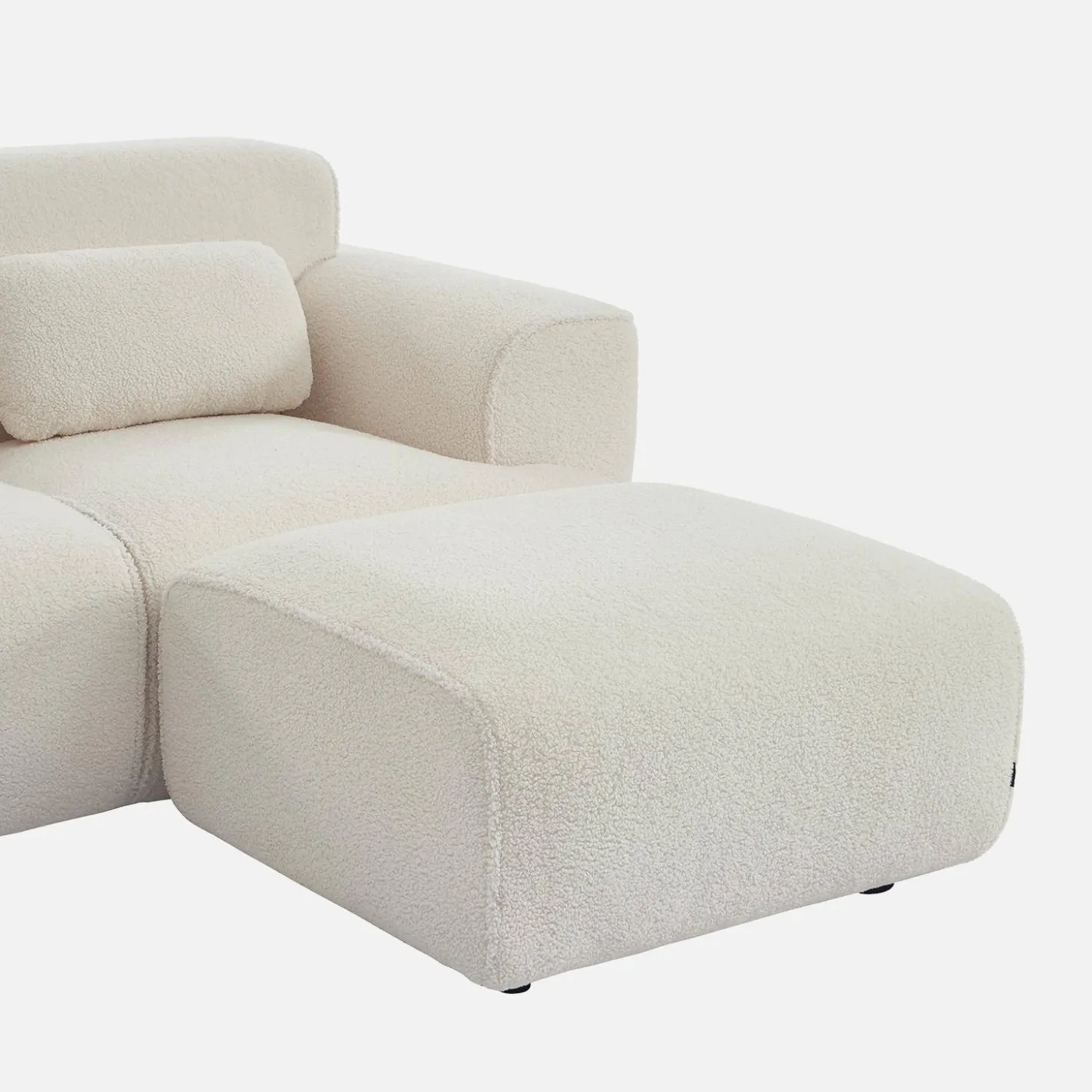 Pouf, apoio para os pés para sofá bouclede 2 lugares