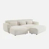 Pouf, apoio para os pés para sofá de canto boucle de 2 lugares