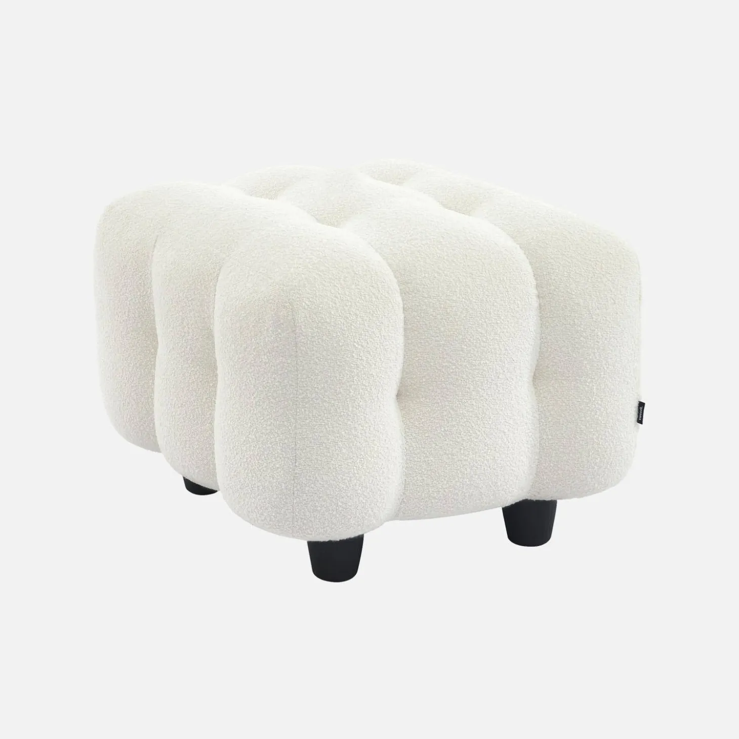 Pouf, banquinho boucle texturada para sofá 2 lugares